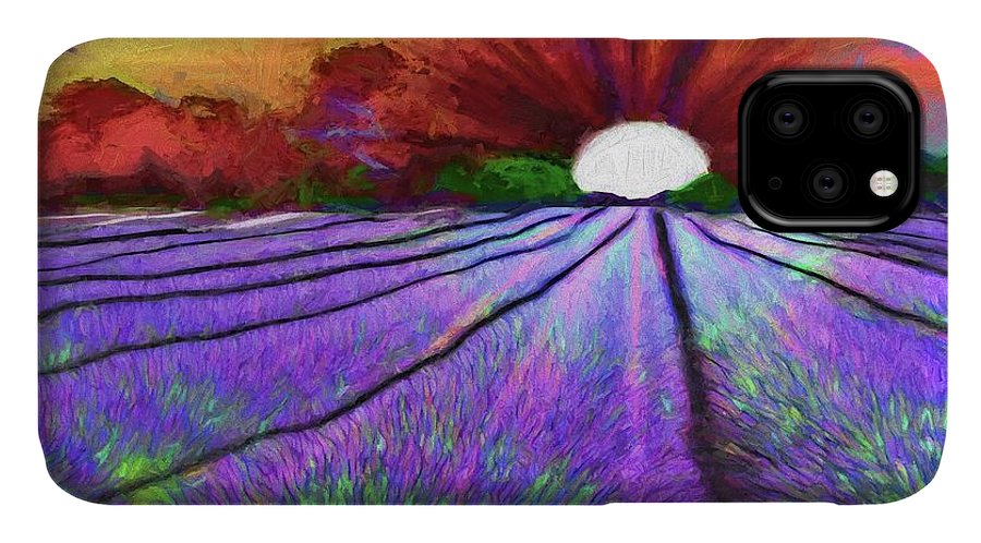 Lavender Field Sunrise - Phone Case