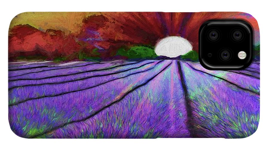 Lavender Field Sunrise - Phone Case