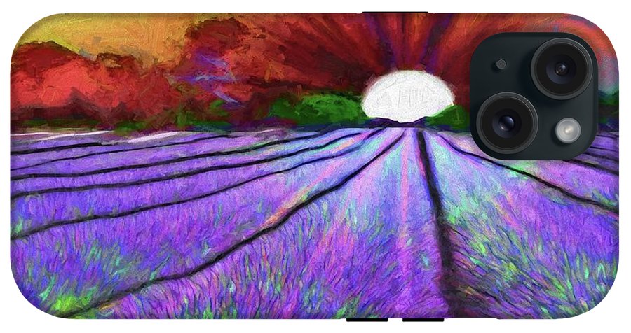 Lavender Field Sunrise - Phone Case