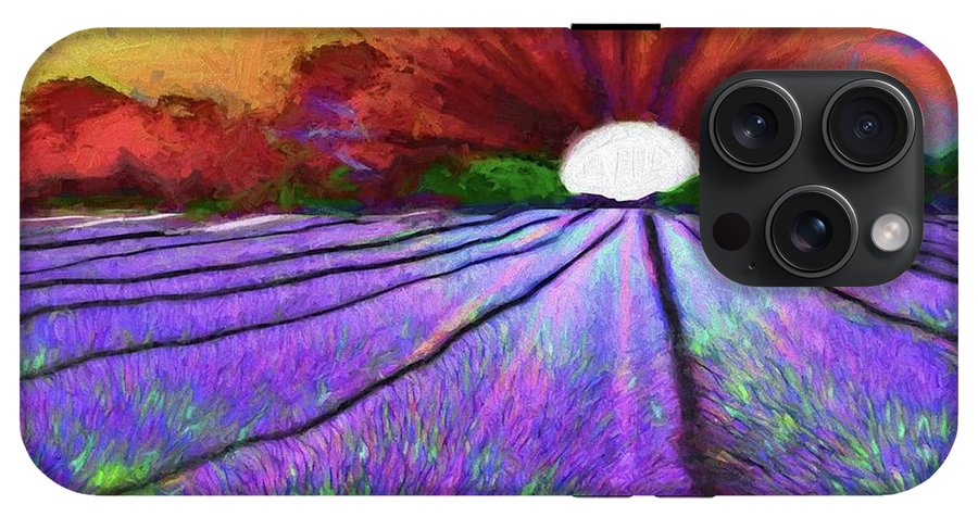 Lavender Field Sunrise - Phone Case