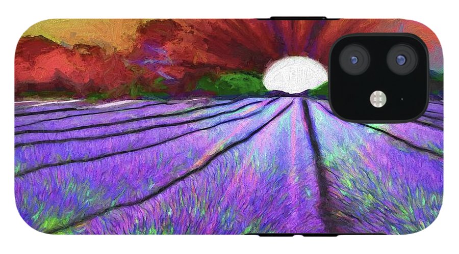 Lavender Field Sunrise - Phone Case