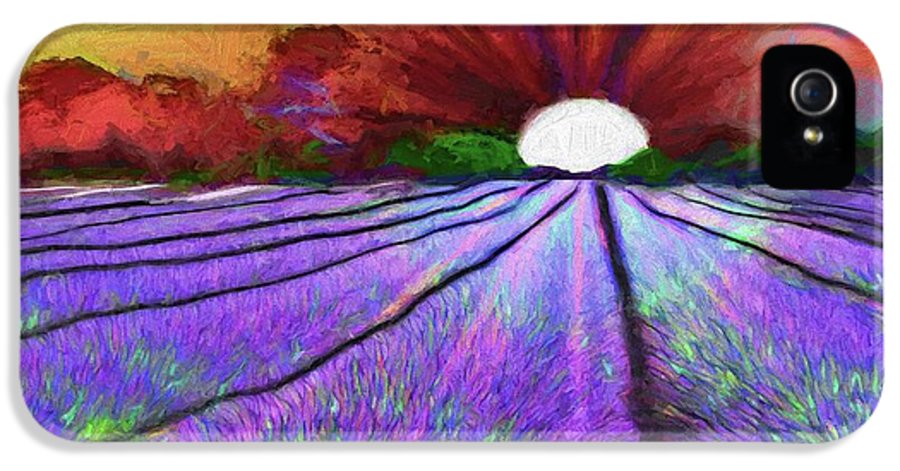 Lavender Field Sunrise - Phone Case