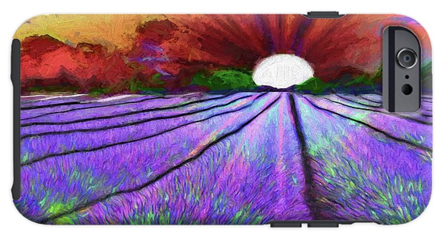 Lavender Field Sunrise - Phone Case