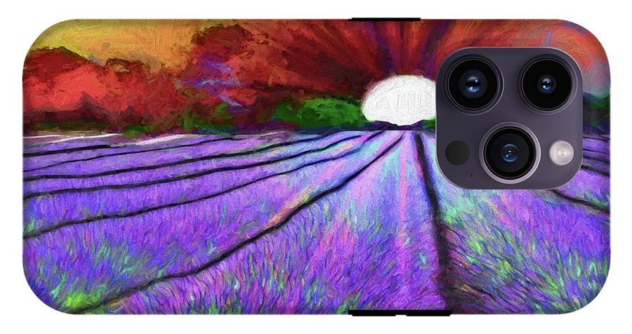 Lavender Field Sunrise - Phone Case