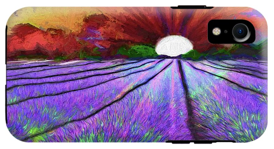 Lavender Field Sunrise - Phone Case