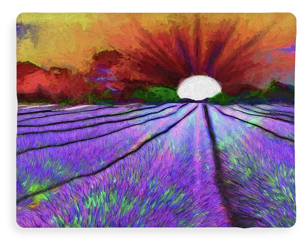 Lavender Field Sunrise - Blanket