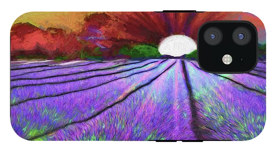 Lavender Field Sunrise - Phone Case