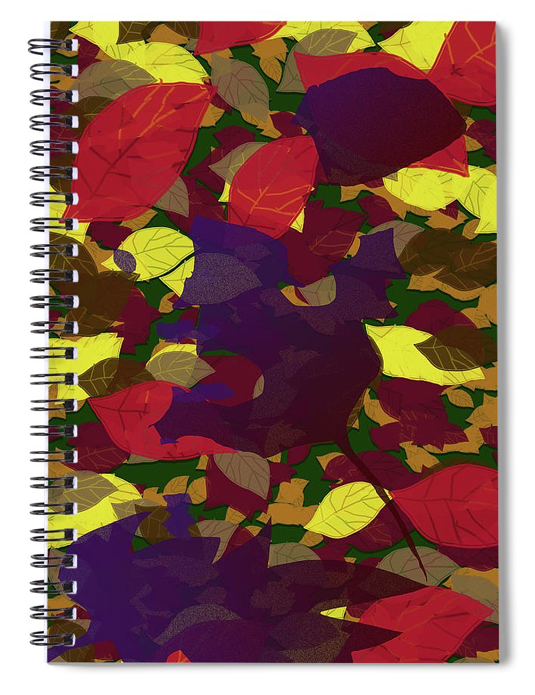 Leaf Brush Collage - Spiral Notebook