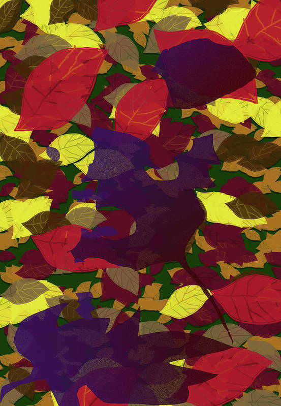 Leaf Brush Collage - Art Print