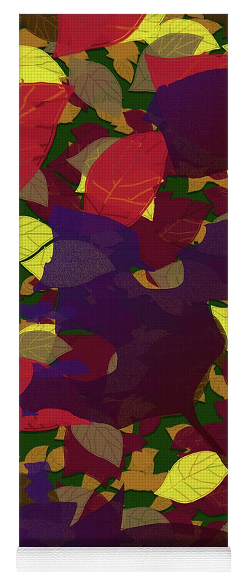Leaf Brush Collage - Yoga Mat