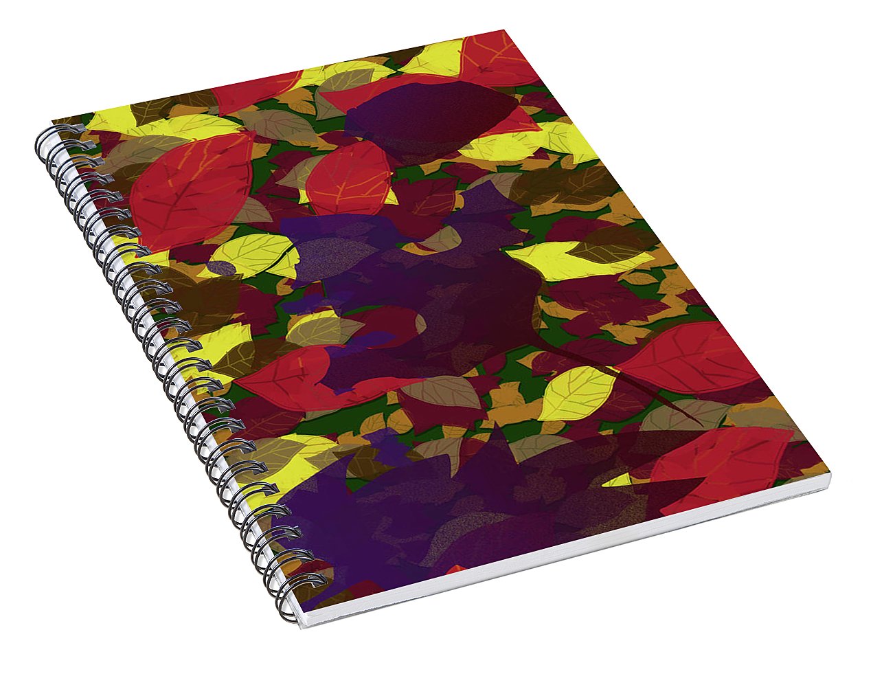 Leaf Brush Collage - Spiral Notebook