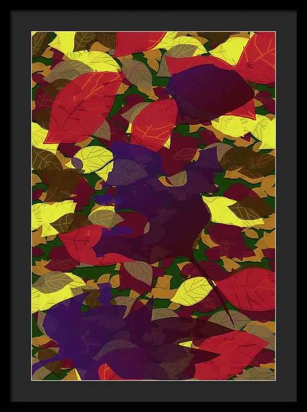 Leaf Brush Collage - Framed Print