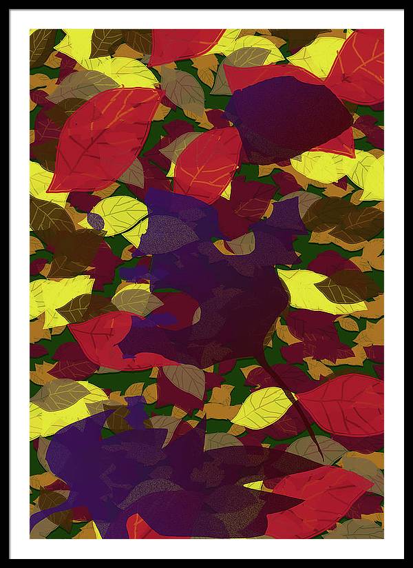 Leaf Brush Collage - Framed Print