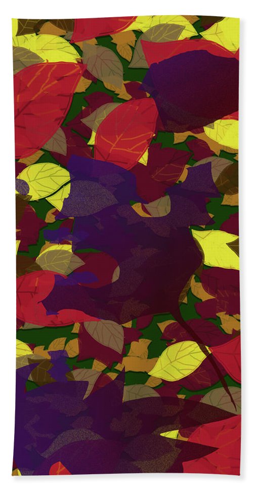 Leaf Brush Collage - Bath Towel