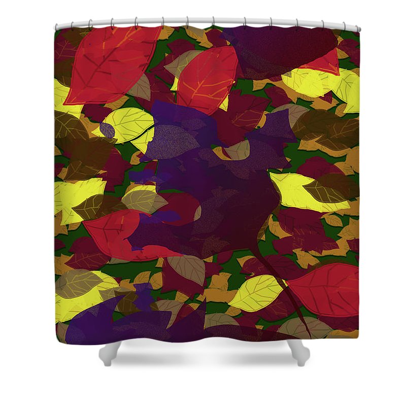 Leaf Brush Collage - Shower Curtain