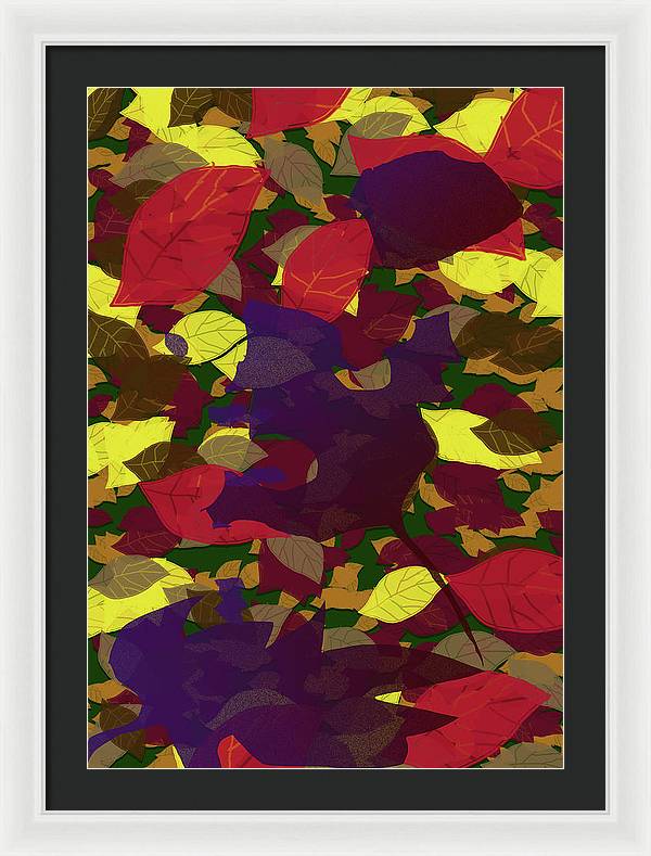 Leaf Brush Collage - Framed Print