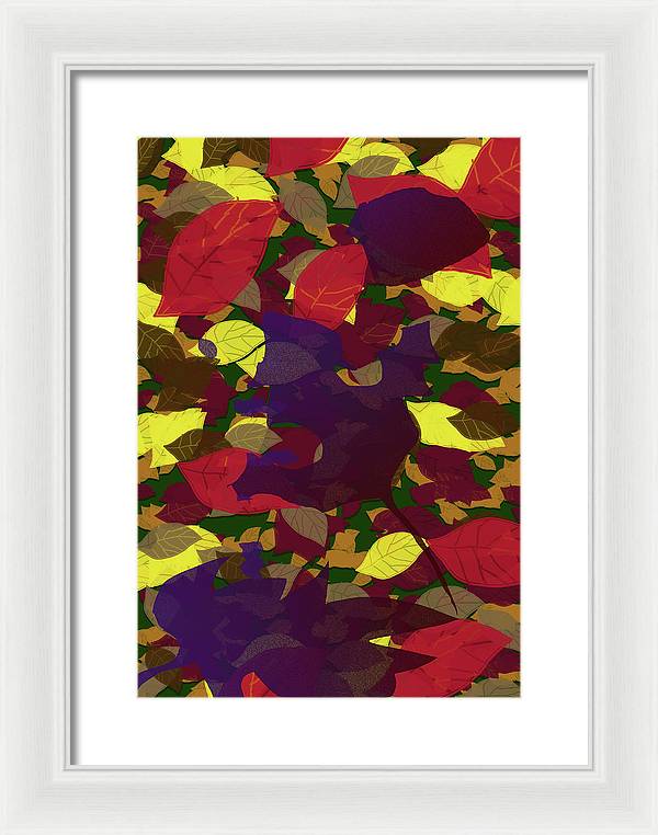 Leaf Brush Collage - Framed Print