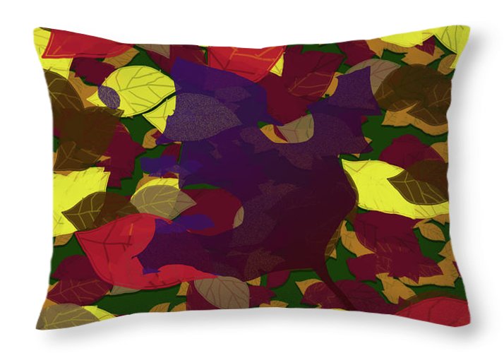 Leaf Brush Collage - Throw Pillow