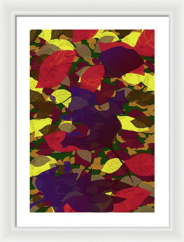 Leaf Brush Collage - Framed Print