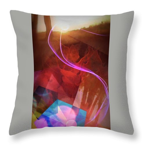 Leaf In A Sunlight Stream - Throw Pillow