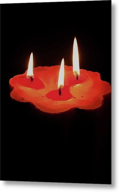 Light a Three Way Candle - Metal Print
