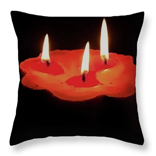Light a Three Way Candle - Throw Pillow