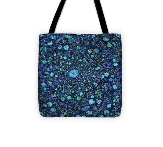 Light Blue Medieval Flowers - Tote Bag