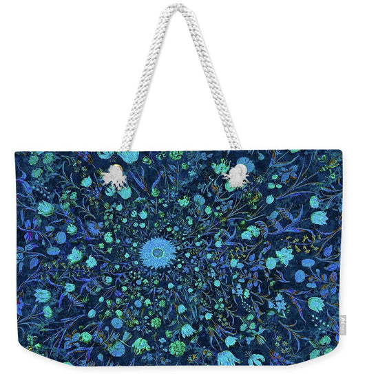 Light Blue Medieval Flowers - Weekender Tote Bag