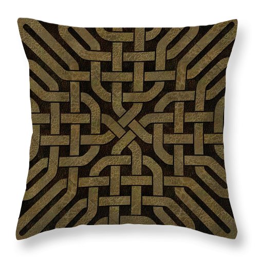 Light Leather Celtic Knot - Throw Pillow