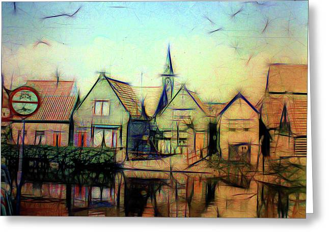 Light Look In A. Little Town - Greeting Card