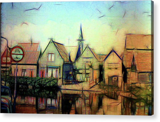 Light Look In A. Little Town - Acrylic Print