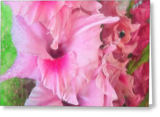 Light Pink Gladiolas - Greeting Card