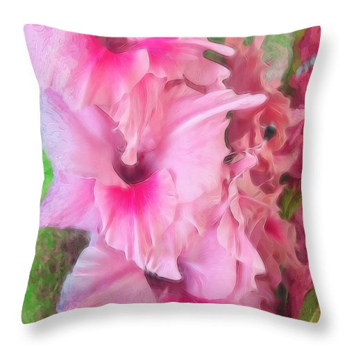 Light Pink Gladiolas - Throw Pillow