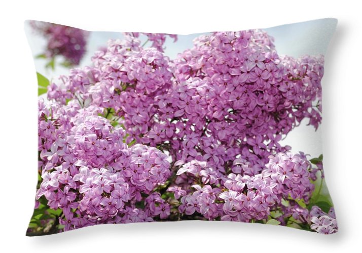 Lilacs With Sky - Throw Pillow