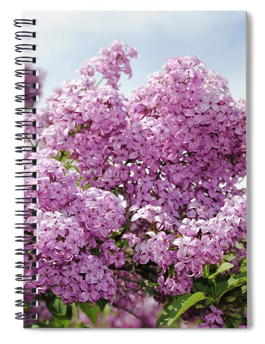 Lilacs With Sky - Spiral Notebook