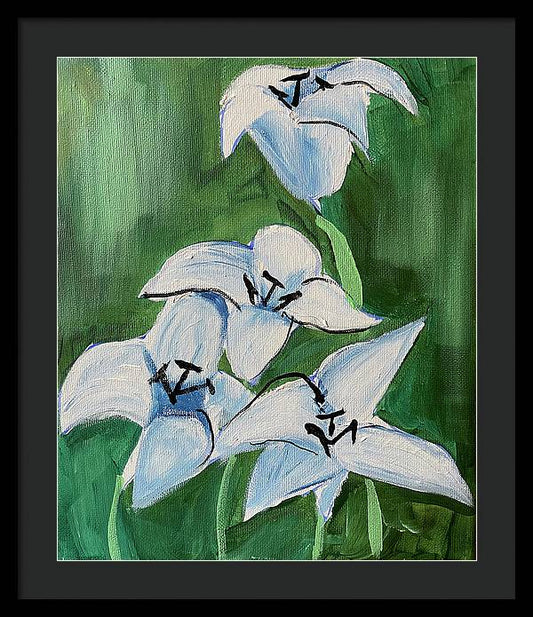 Lilies In Blue - Framed Print