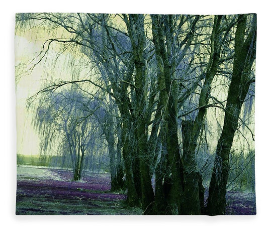 Line of Weeping Willow Trees - Blanket