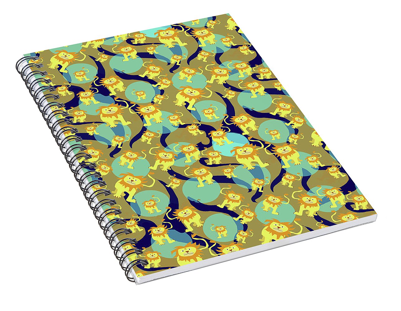 Lion Pattern - Spiral Notebook