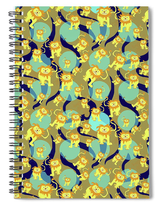 Lion Pattern - Spiral Notebook