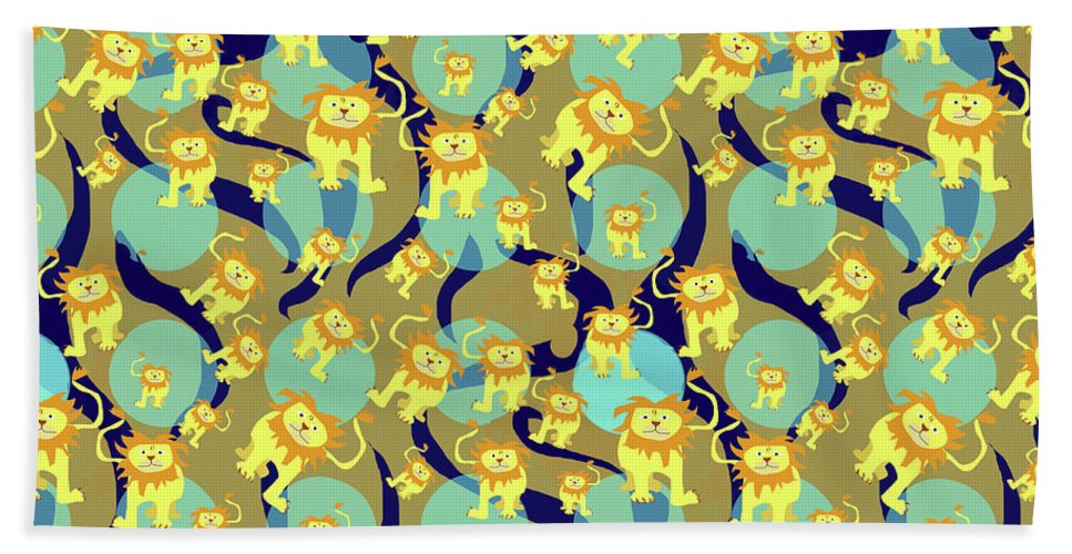 Lion Pattern - Bath Towel