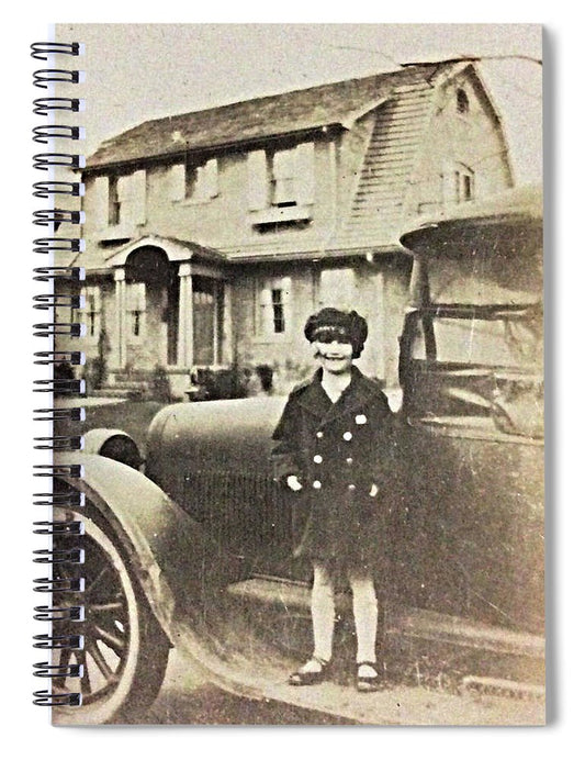Little 1920s Girl With Car - Spiral Notebook
