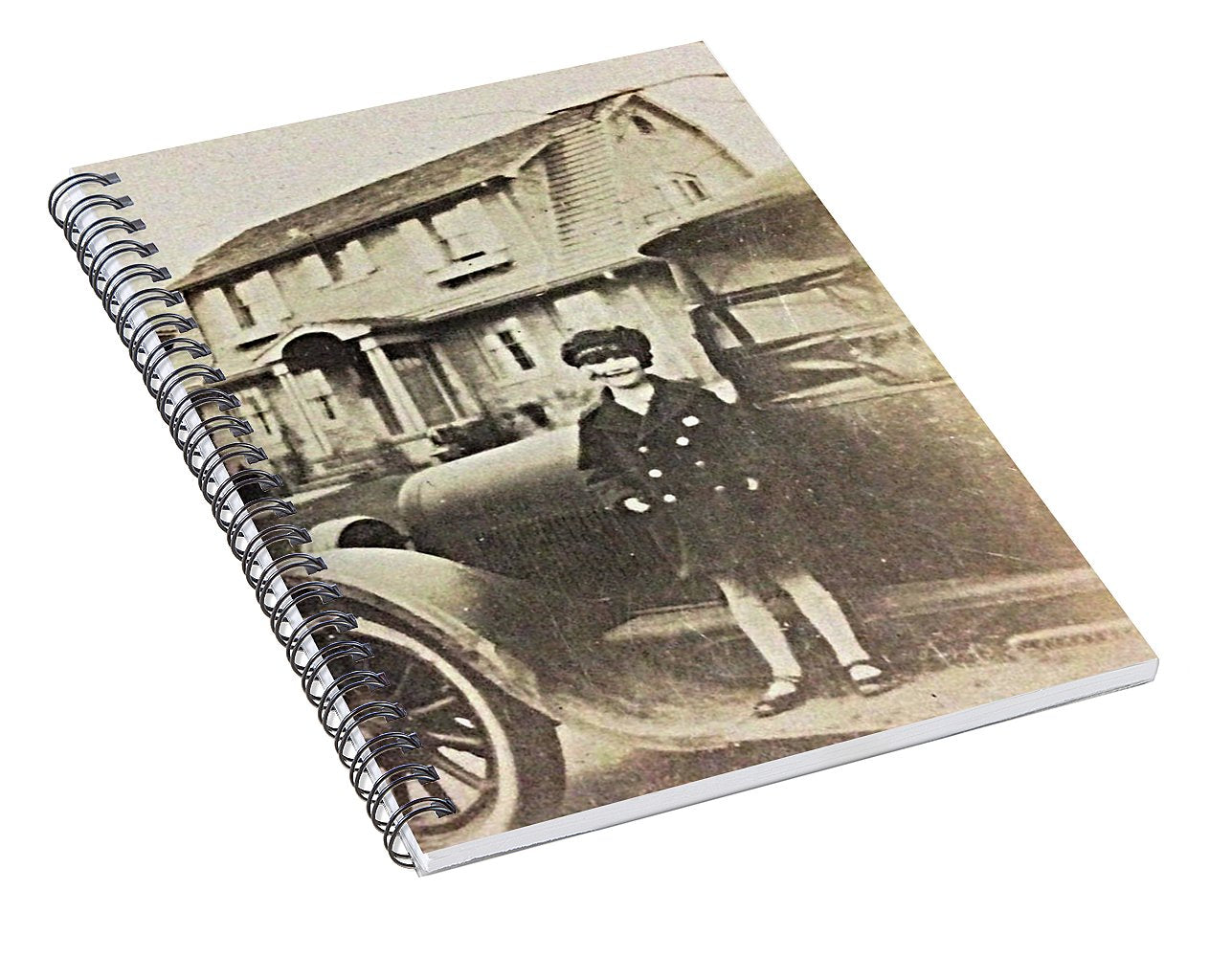 Little 1920s Girl With Car - Spiral Notebook