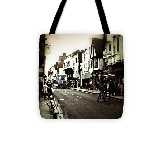 London Street With Bicycles - Tote Bag