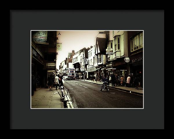 London Street With Bicycles - Framed Print