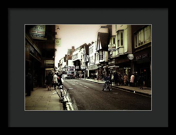 London Street With Bicycles - Framed Print