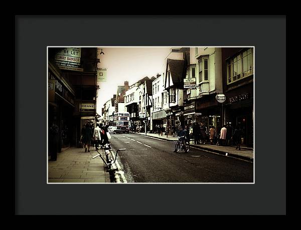 London Street With Bicycles - Framed Print