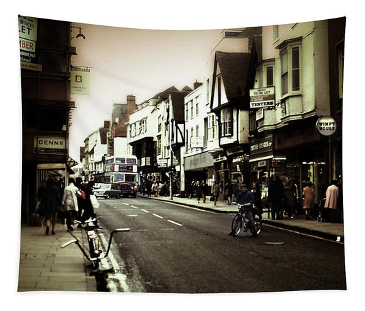 London Street With Bicycles - Tapestry