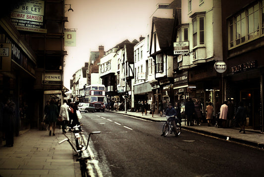 Vintage Travel London Street With Bicycles Digital Image Download