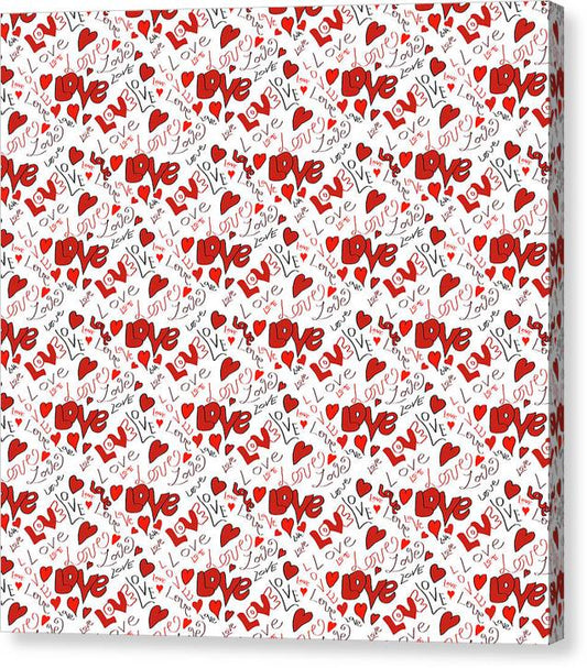 Love and Hearts - Canvas Print