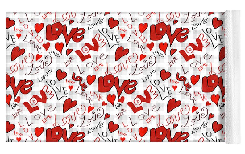 Love and Hearts - Yoga Mat